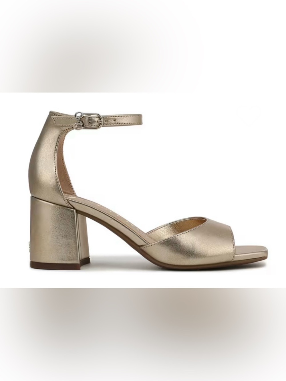 Sam & Libby Metallic Gold Block Heel Sandals